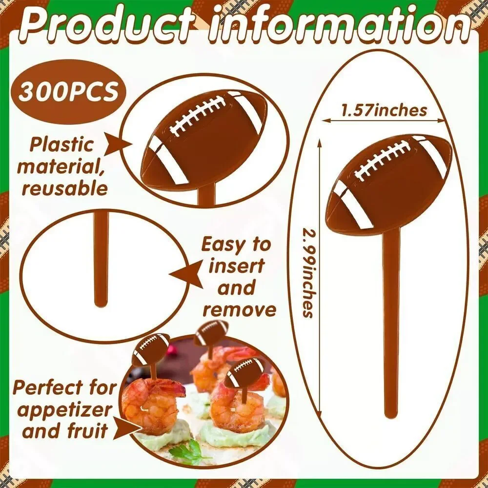 Football Molded Party Picks Football Cocktail Picks 300 PCS pack